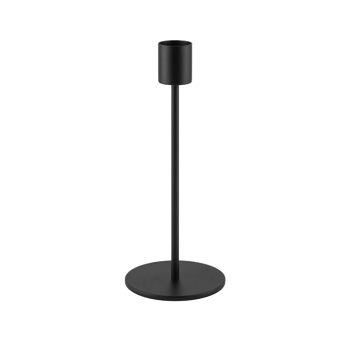 PORTA VELA METAL NEGRA C/BASE GDE 