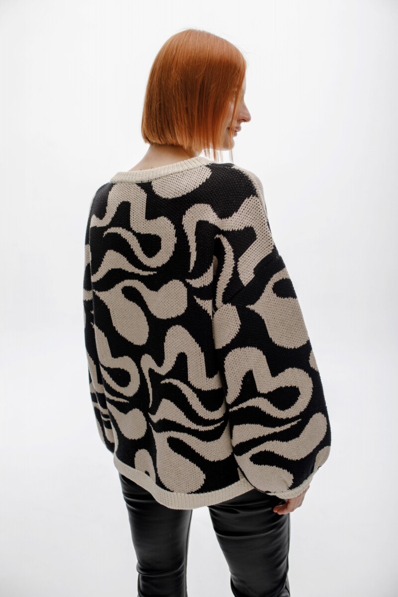 Sweater Tundra Negro/Beige