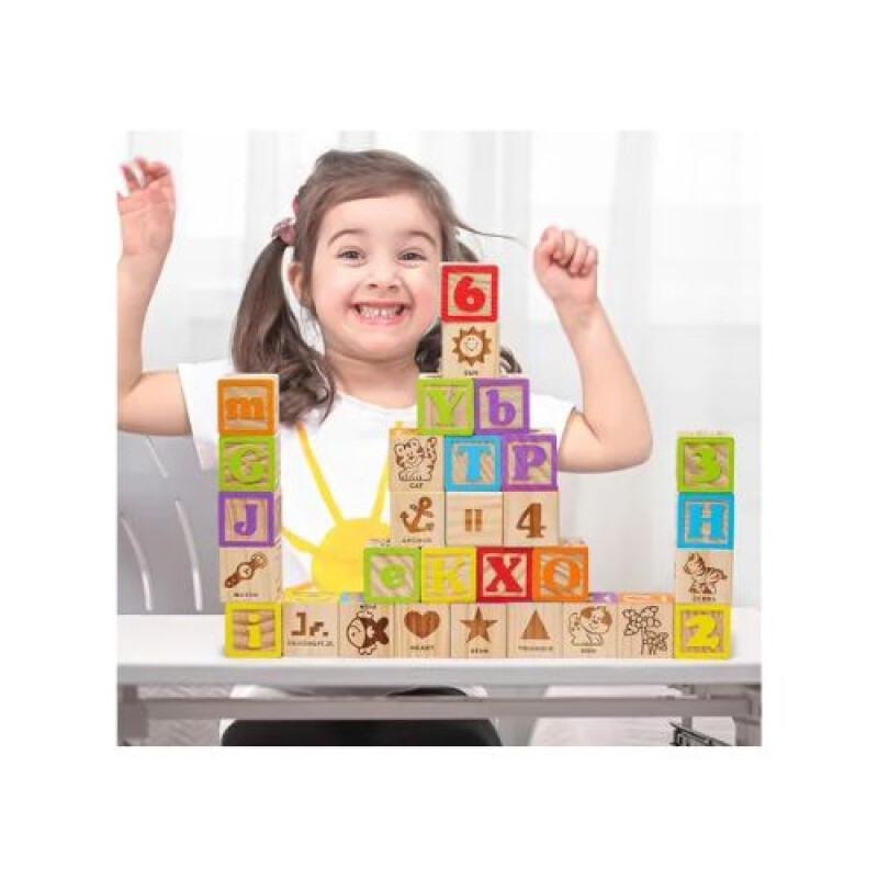 Bloques de madera abecedario y números Bloques De Madera Abecedario Y Números