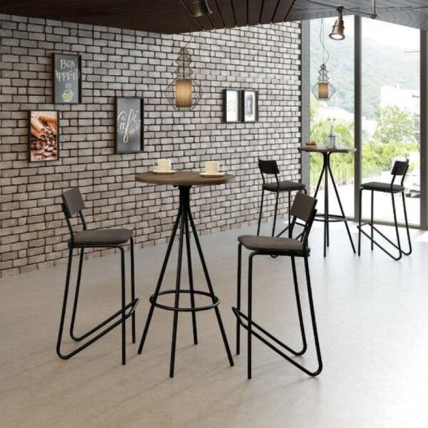 JUEGO MESA BISTRO + 2 BANQUETAS - NEGRO/GRAFITO JUEGO MESA BISTRO + 2 BANQUETAS - NEGRO/GRAFITO