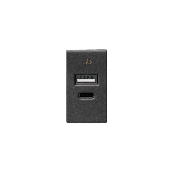 Módulo cargador USB A+C 3A 1 grafito C56479