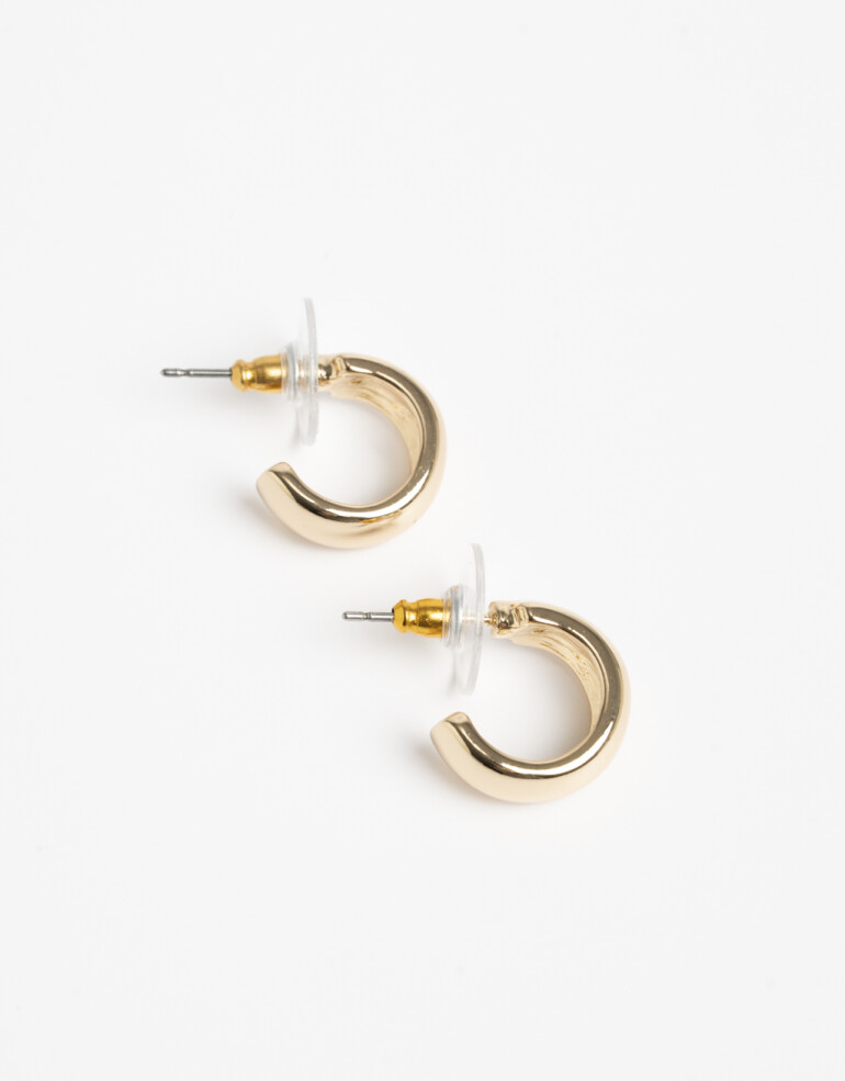 Aros Argollas Color Argollas Doradas Bañadas En Oro - Combinacion Bicolor