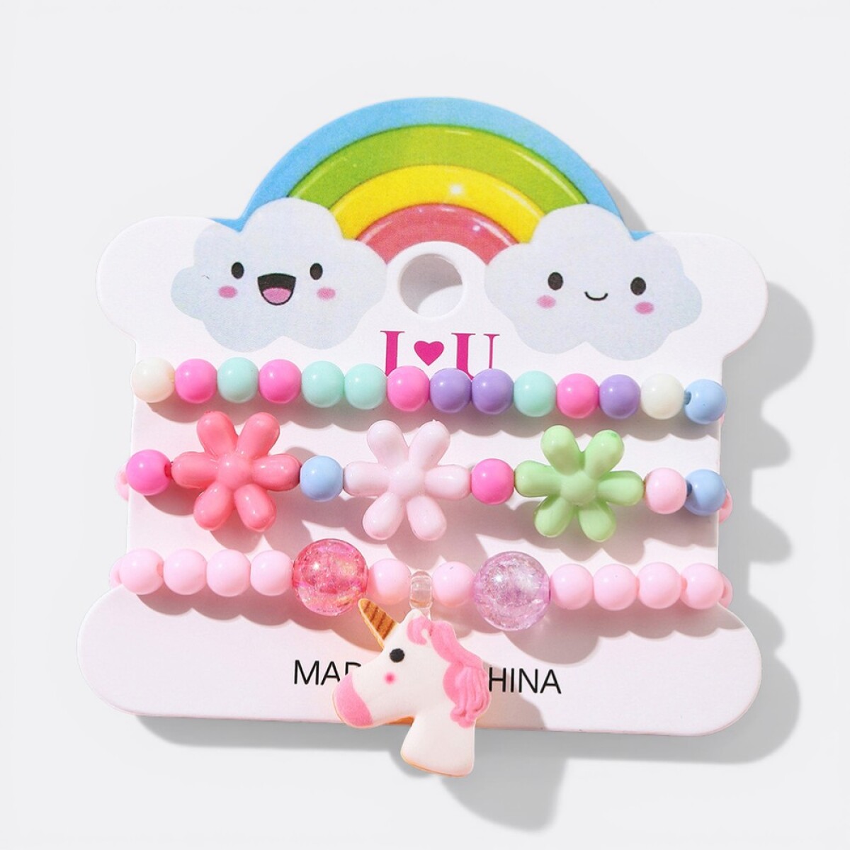 Set Pulseras Unicornio Multicolor X3 Infantil 