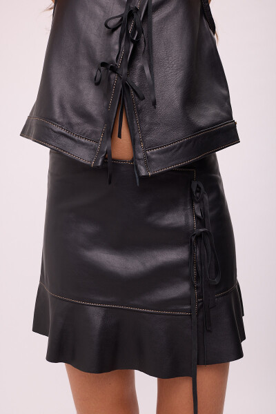 FALDA JAPONA COURO Negro