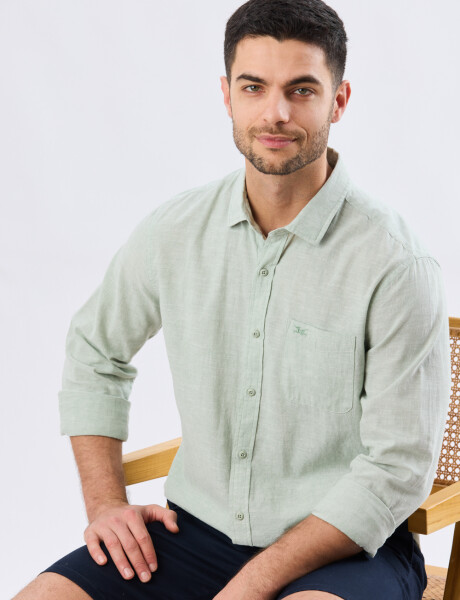 CAMISA LISA DE LINO Menta