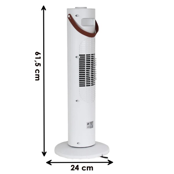 Estufa Calefactor Ceramico Torre Electrica Oscilacion 2000W® Variante Color Blanco