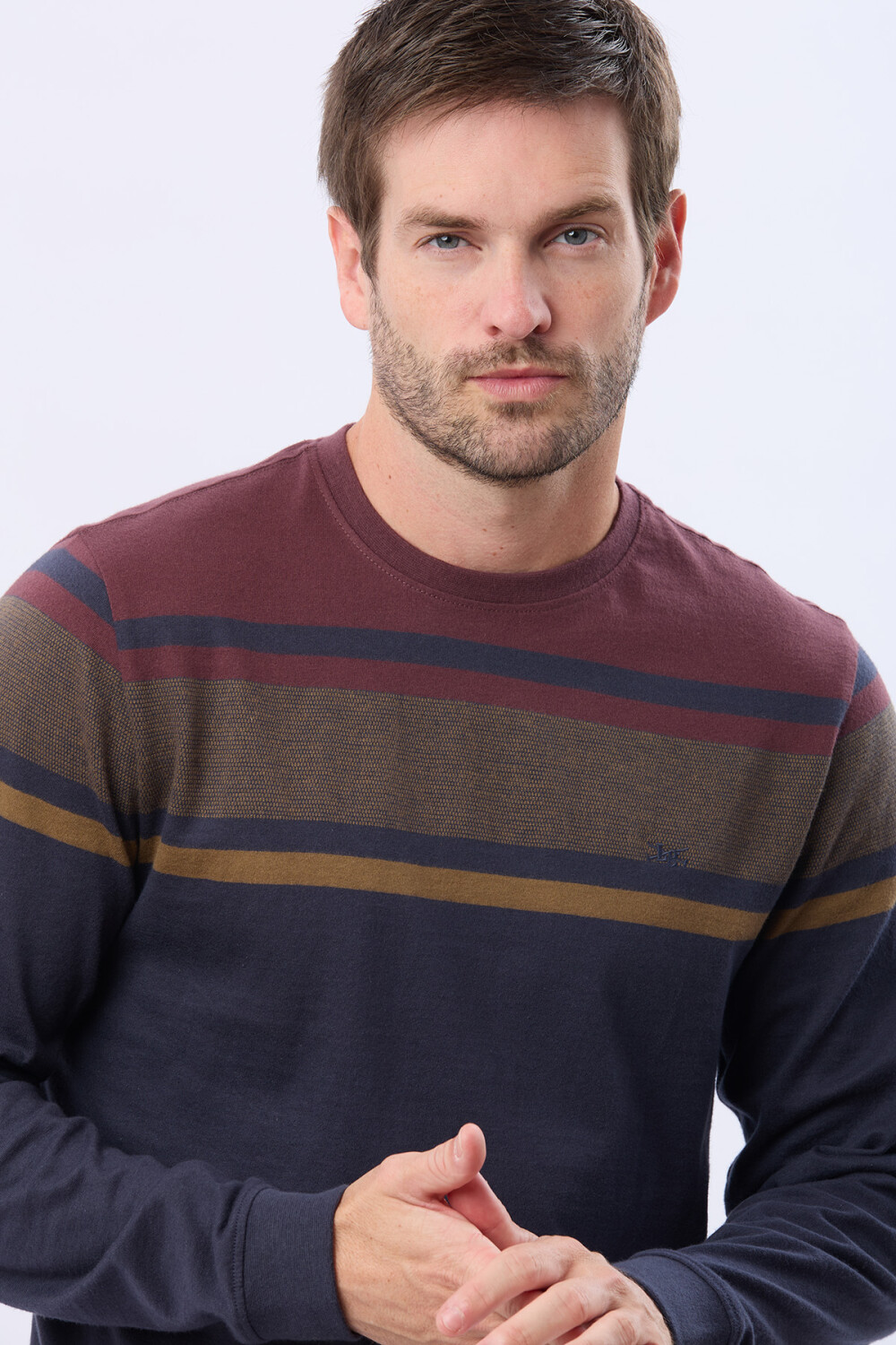 REMERA RAYADA BORDO
