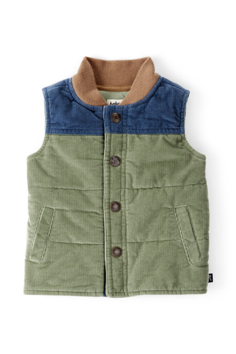 Chaleco de pana, diseño colorblock Sin color