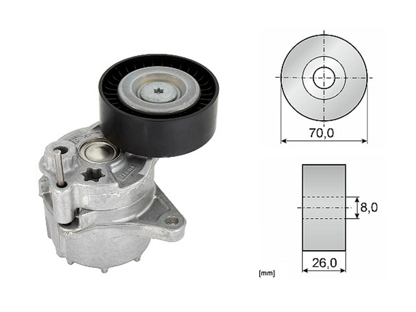Tensor De La Correa Mercedes Benz Sprinter 313Cdi 413 Cdi Doble Rueda Trasera/Sprinter 313Cdi 413 Cdi Rueda Sencilla Trasera 04- 