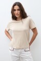 Remera manga corta beige melange