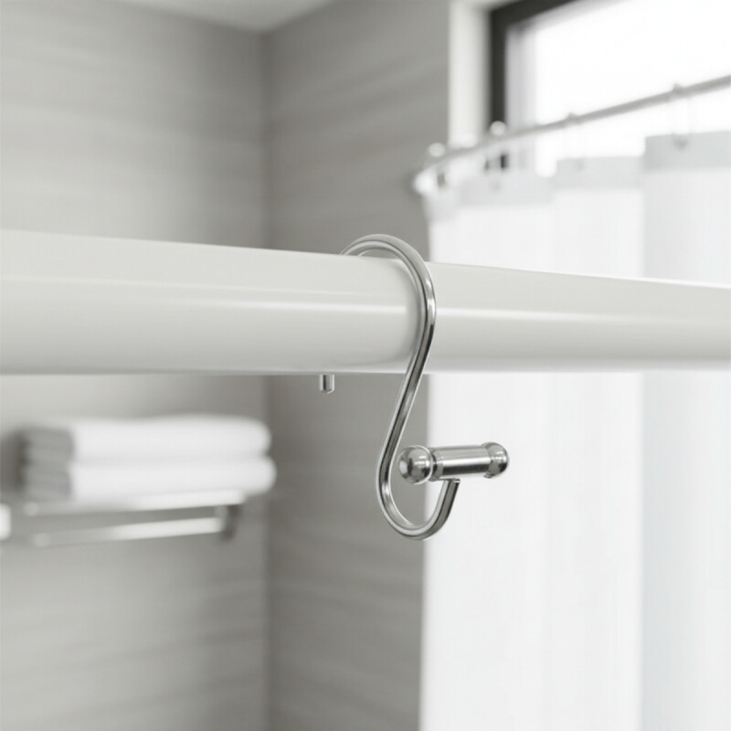 Set x12 ganchos para cortina barra PLATEADO