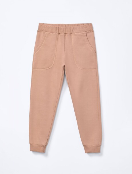 PANTALÓN BABUCHA DE NIÑO CON FELPA BEIGE