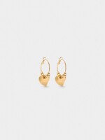 Aros Con Corazón dorado