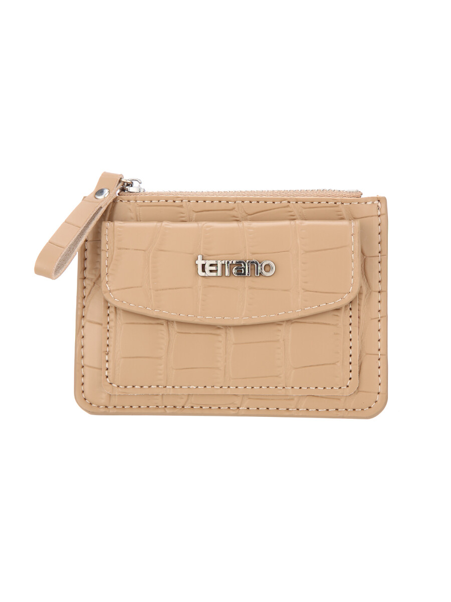 Tarjetero Croco Bruselas - Beige 