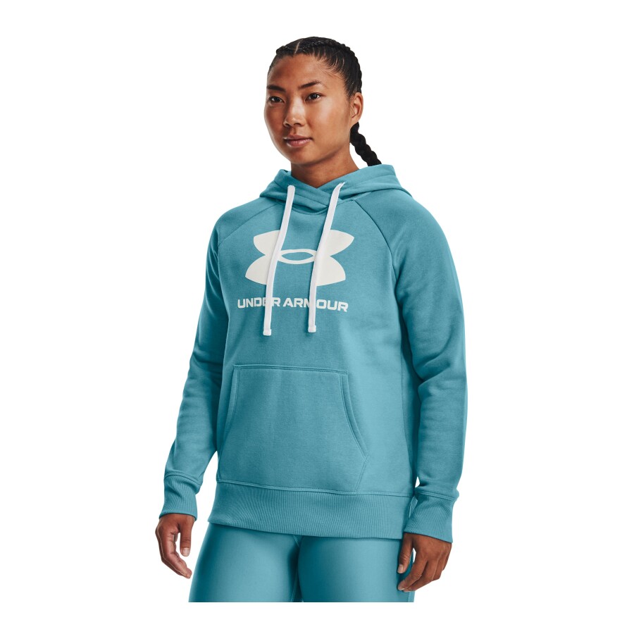 Canguro de Mujer Under Armour Rival Fleece Azul Claro - Blanco