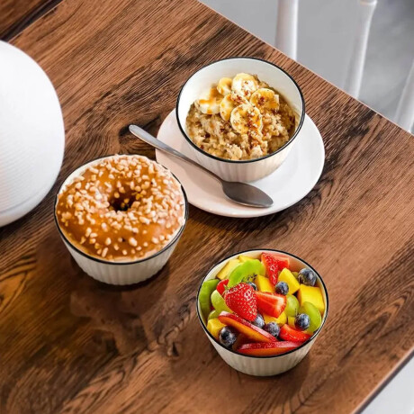 Set X6 Bowls Cerámica Cocina Calidad El Chingón Blanco