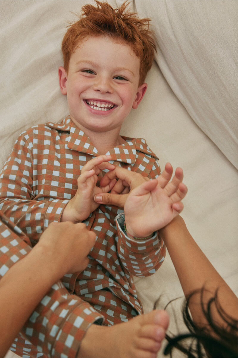 Conjunto pijama - Cuadros Marron 