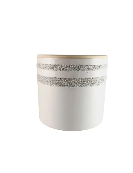 MACETA RECTA CERAMICA ANILLOS 16.5X16.5X16CM BLANCO MACETA RECTA CERAMICA ANILLOS 16.5X16.5X16CM BLANCO
