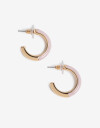 Aros Argollas Color Argollas De Metal Esmaltadas Bañado En Oro - Rosa Claro
