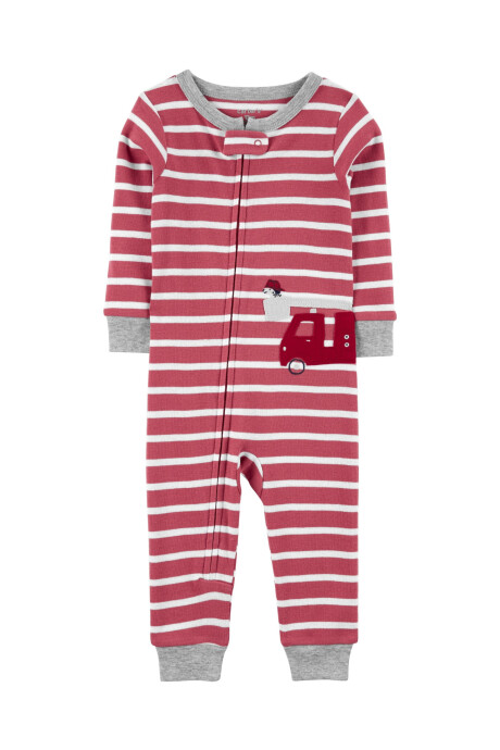 Pijama una pieza de algodón estampa bombero Sin color