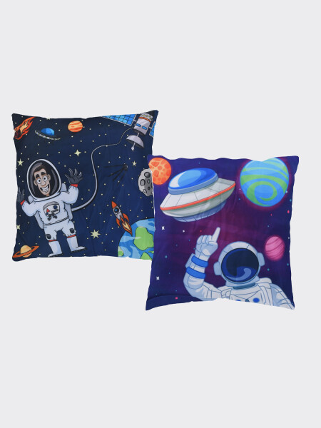 FUNDA ALMOHADON ASTRONAUTA SET X 2 AZUL