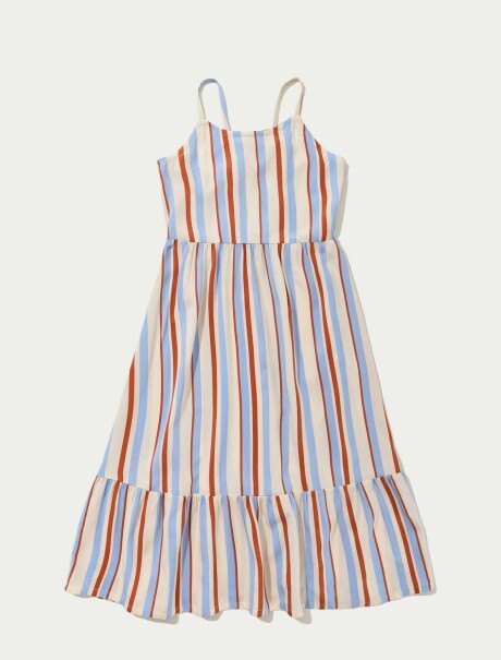 VESTIDO MIDI CON TIRANTES FINOS MULTICOLOR