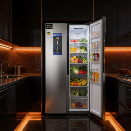 Heladera Inverter Side By Side Daewoo 450 Litros Color gris