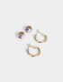 Aros Argollas Esmaltado Aros Argolla Esmaltado - Dorado