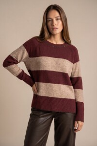 Sweater Rayado Bordeaux