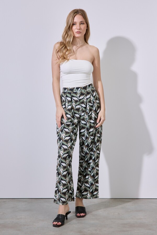 Pantalón Fluido Botanic MULTI/OLIVA