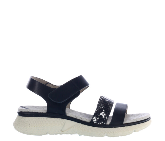 Sandalia de Mujer Miss Carol CADY con materiales combinados y tobillera con velcro Negro