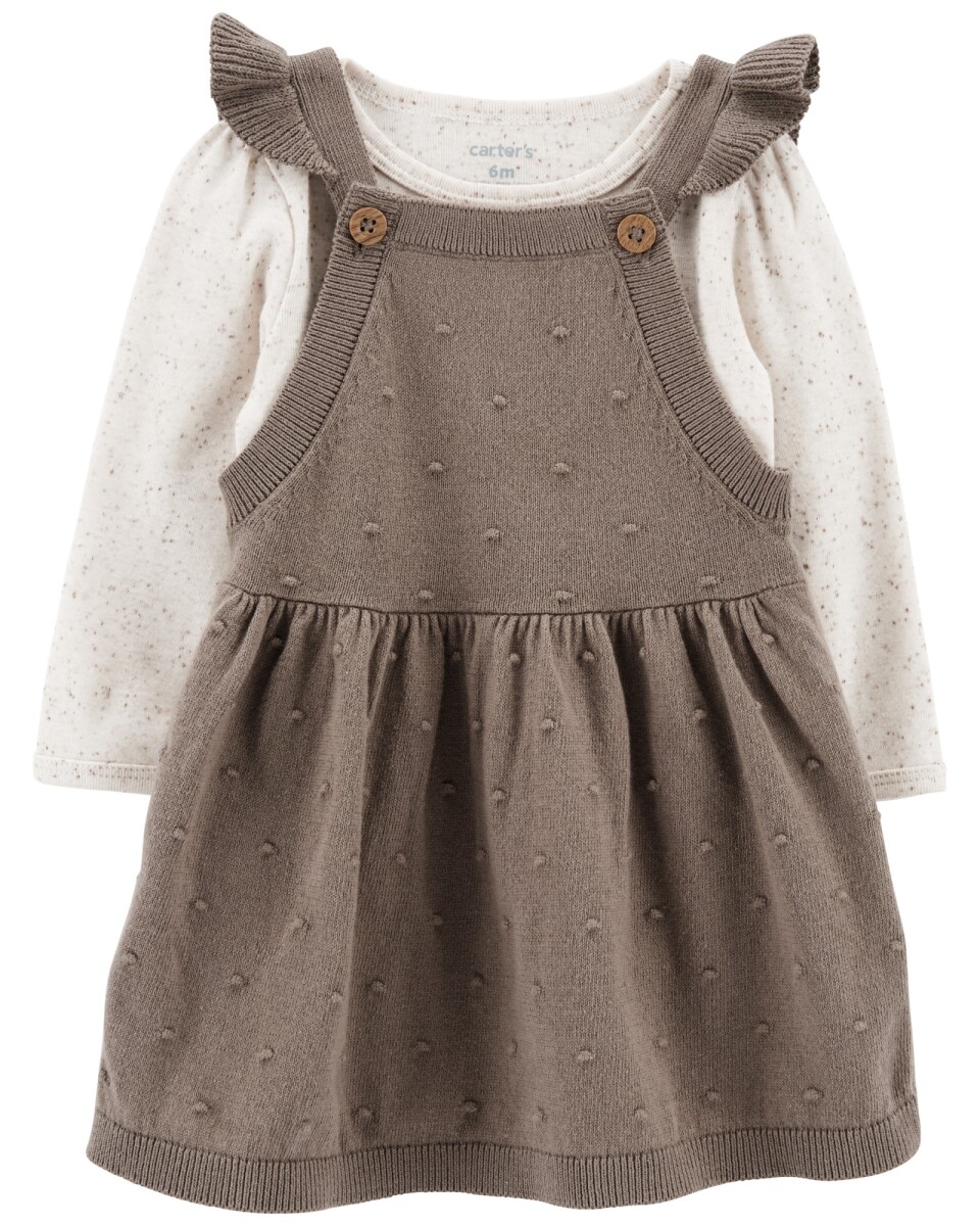 Set dos piezas jumper y body de algodón 
