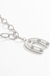 Collar cadena doble herradura plateado
