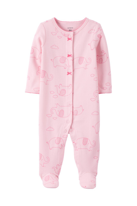 Pijama Con Pie Manga Larga Elefante Algodón 0