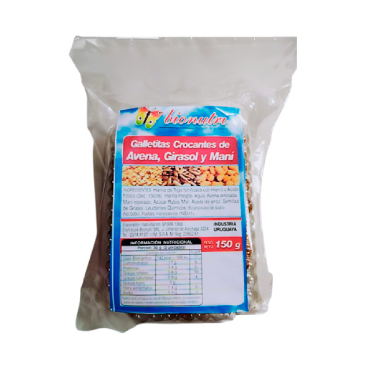 Galletas Crocante De Maní, Avena Y Girasol Bionutri 