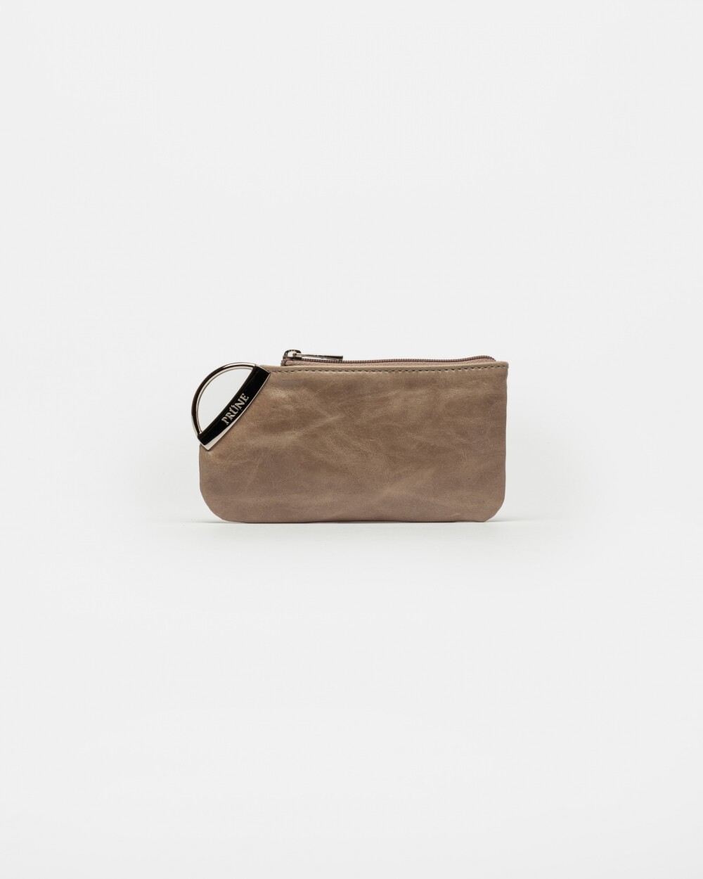 Monedero Katy En Cuero Liso Taupe