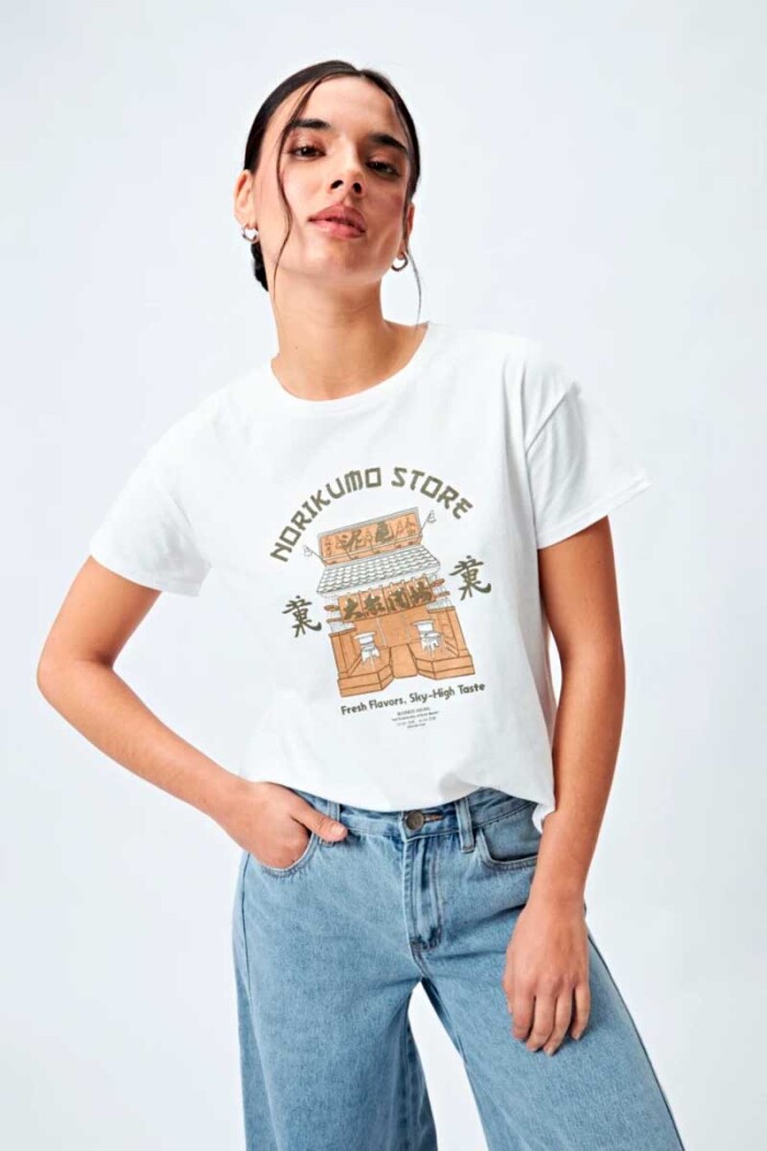 REMERA PIECE OF CAKE NORIKUMO Blanco