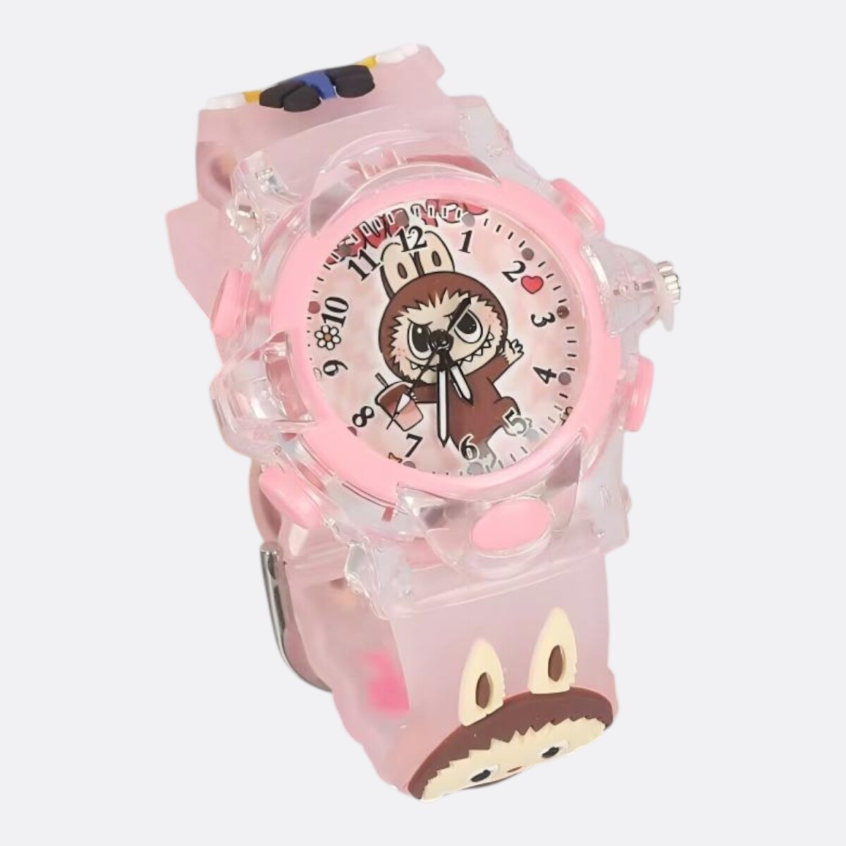 Reloj De Pulsera Infantil Labubu Colores - Rosa 