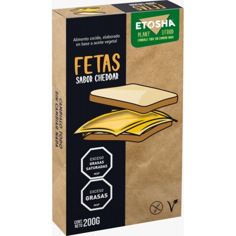 Queso en fetas sabor cheddar 200g Chedarella 200g Etosha