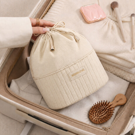 Neceser rigido con cierre ajustable Velvet BLove Beige