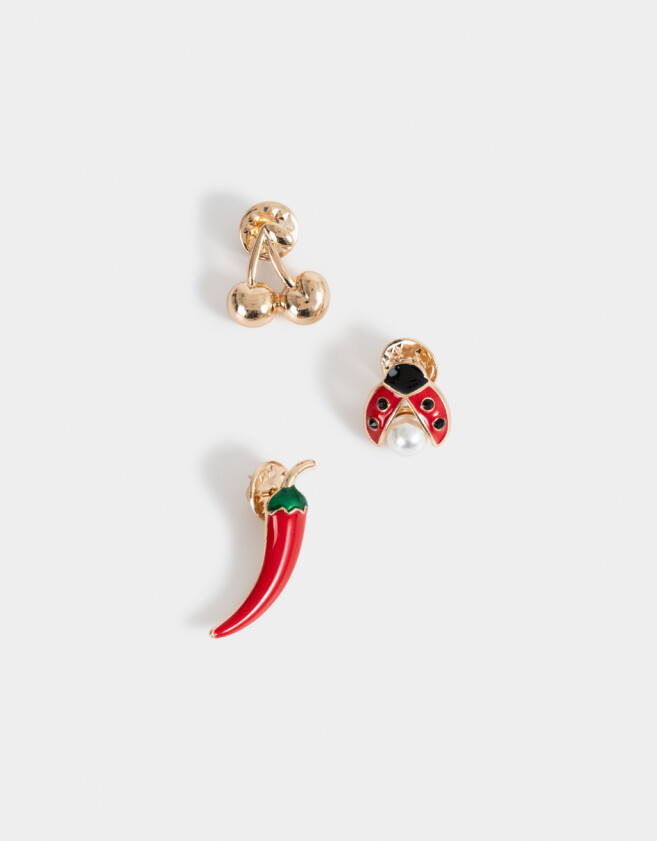 Prendedor Esmaltado Set De Prendedores Esmaltados - Dorado