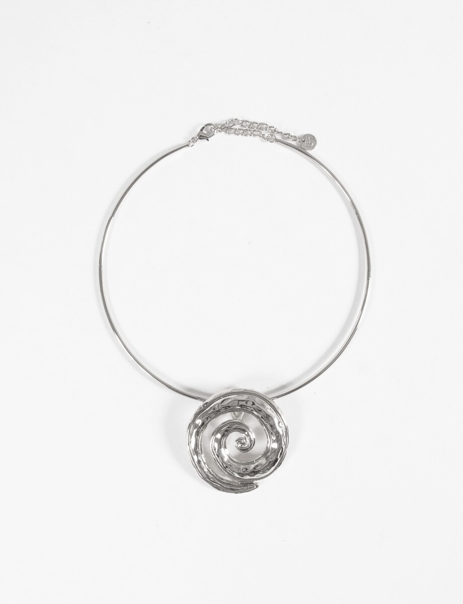 Collar dije espiral - plateado 