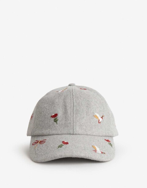Caps Gorra Paño Bordada - Gris Melange