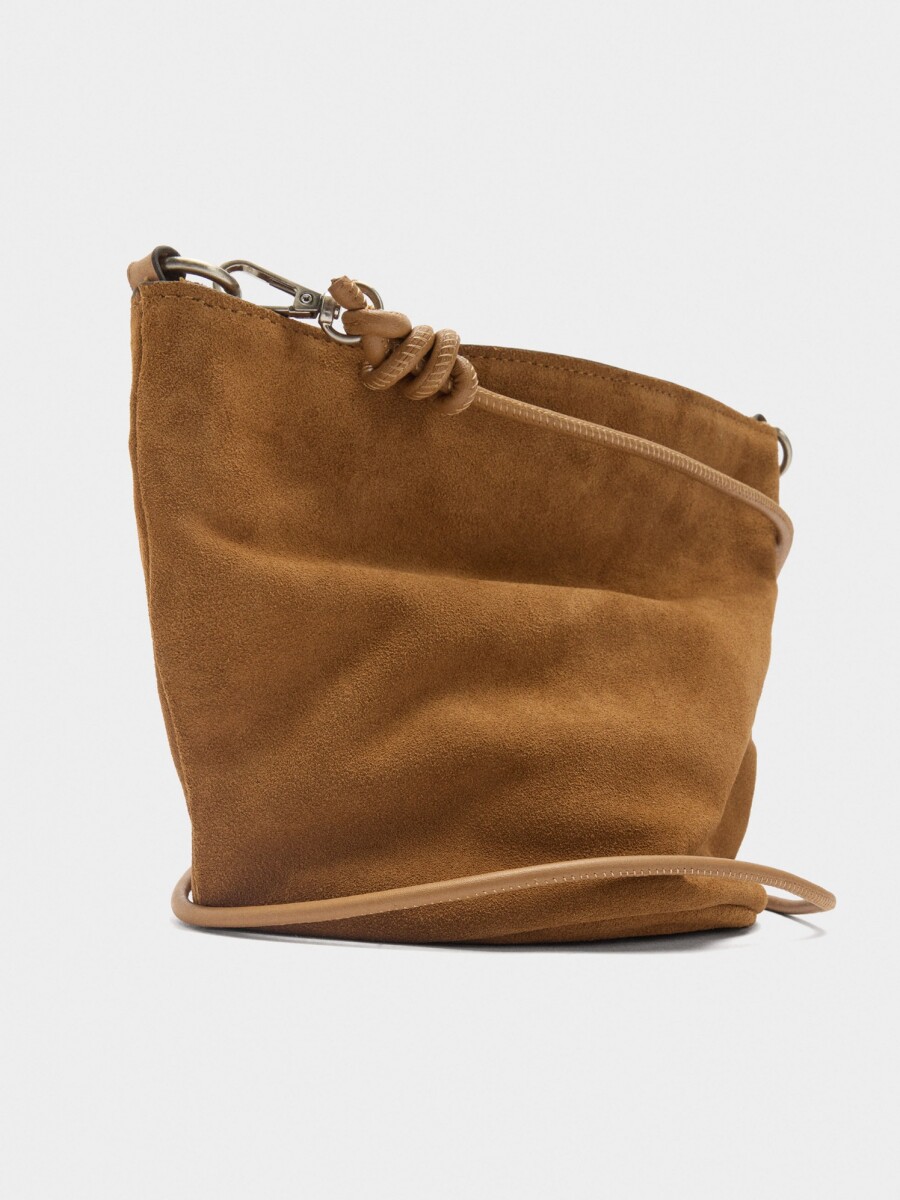 Bolso Bucket De Piel Con Bandolera camel