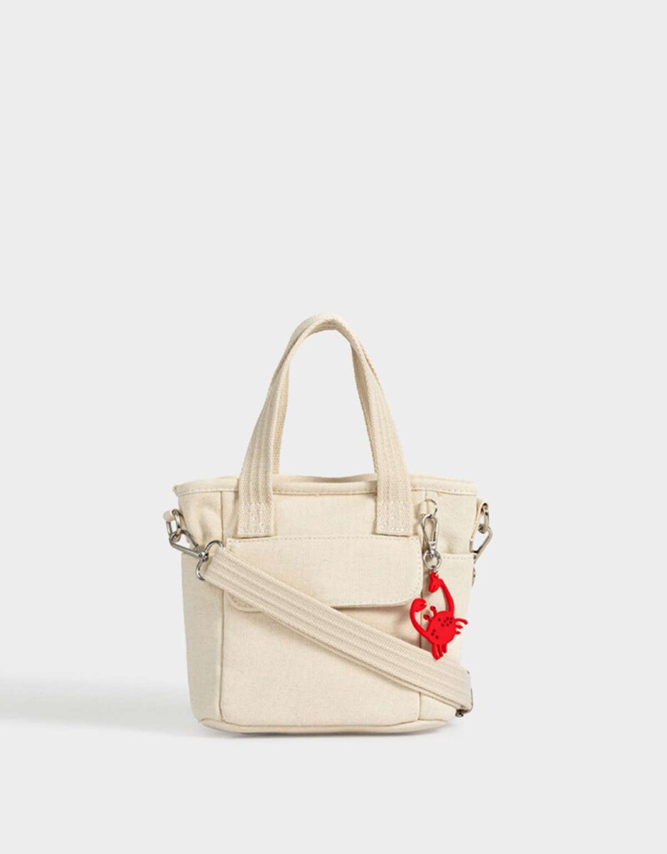 Cartera City Con Charm - Blanco Crudo 