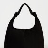 Cartera al hombro Juana en Cuero Gamuza Negro