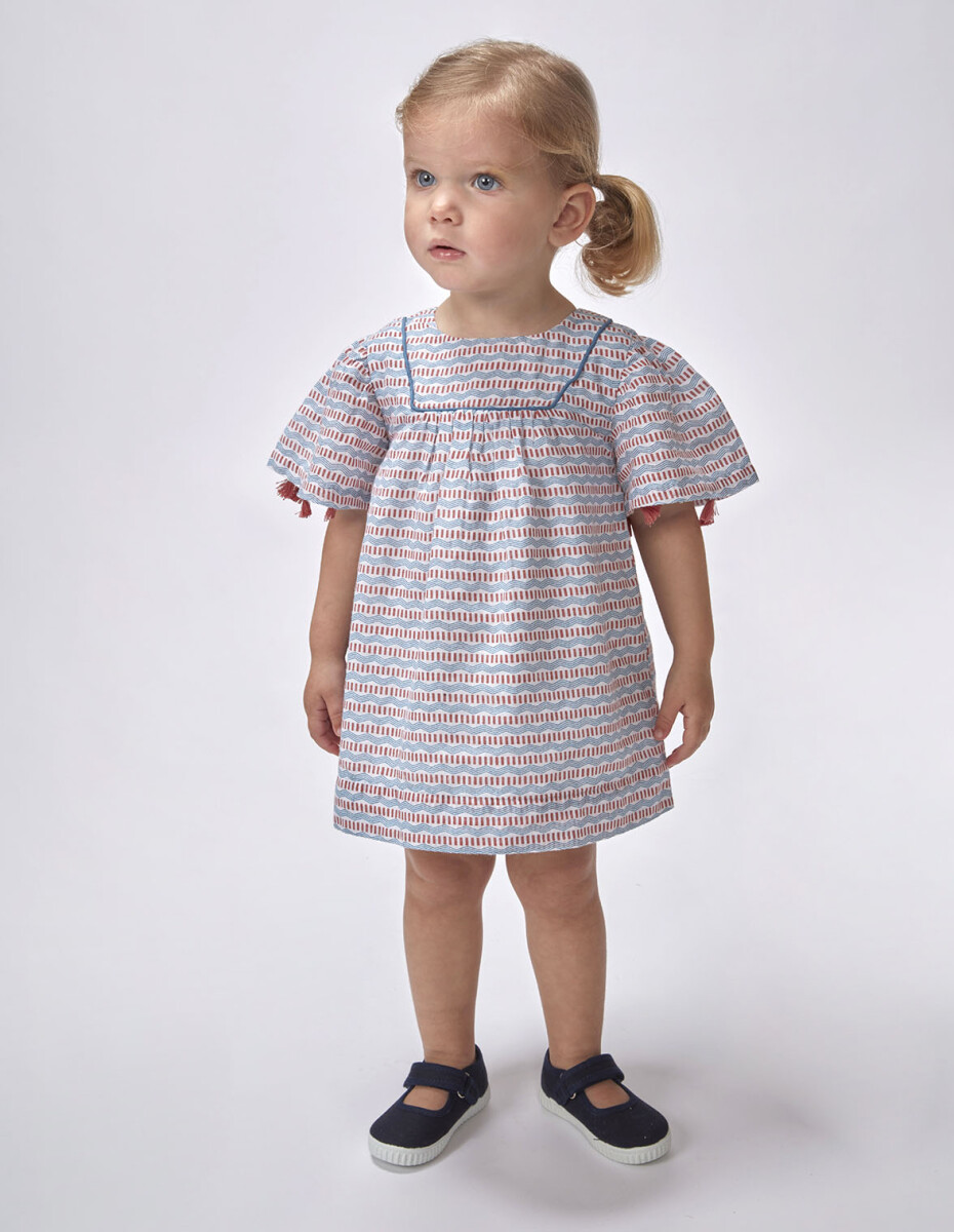 Vestido Estampado - Blanco Roto 