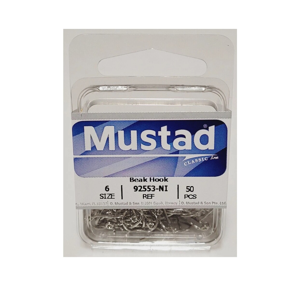 ANZUELO MUSTAD BEAK HOOK 6 X 50PCS 92553NI 6-50 
