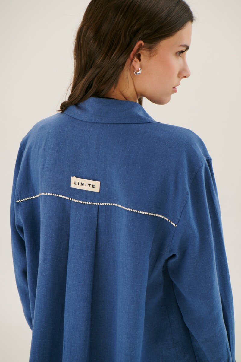 SOBRECAMISA LINO LAIA AZUL