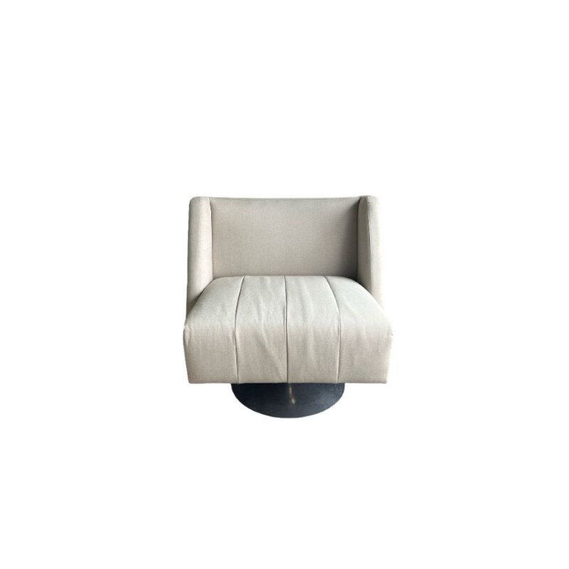 POLTRONA SIN BRAZOS BASE DISCO - TAPIZADO LINO BEIGE POLTRONA SIN BRAZOS BASE DISCO - TAPIZADO LINO BEIGE